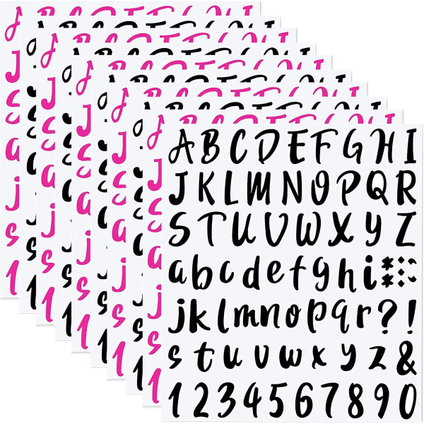 Alphabet Letter Stickers Självhäftande vinylbokstäver Siffror Kit 720 bitar 10