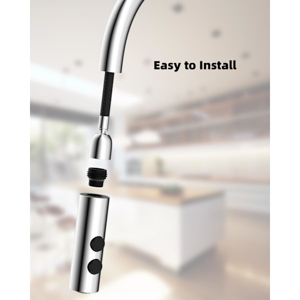 Metal Pull Down Køkkenhanehoved Udskiftning med 10 Adaptere, Pull Out Vask Sprayhoved, 2 Funktion Spraydyse Kompatibel med Moen, American S