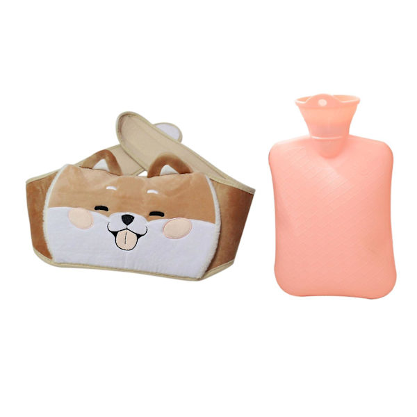 Suloinen Shiba Inu -kuumavesipullovyösetti, kumikuumavesipullo kivunlievitykseen ja lämmitykseen