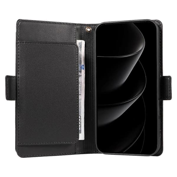 Multi Card Plånbok Läder Telefonfodral För iPhone 17 Pro Max BLACK