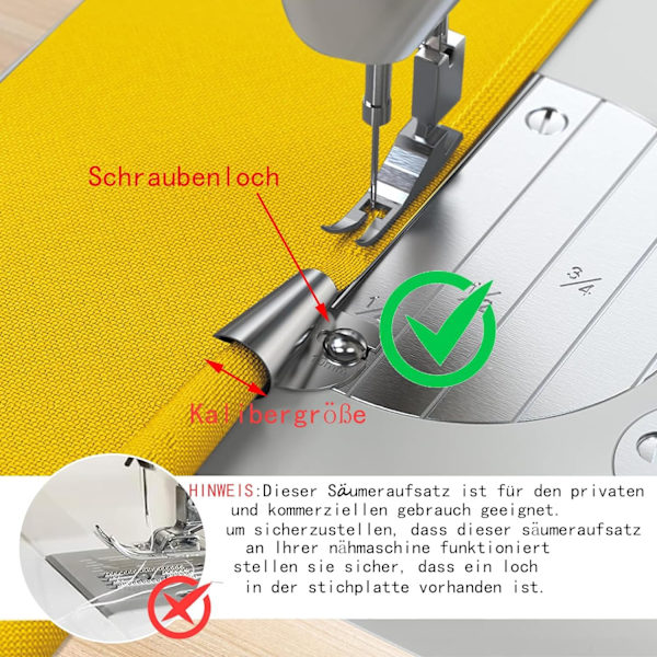 4 stk. symaskinetilbehør rullet sømkant trykfod, sytilbehør med 4 størrelser (7-10 mm) rustfrit stål syet rullet sømkant trykfod til H Sewing Hemming(710mm)