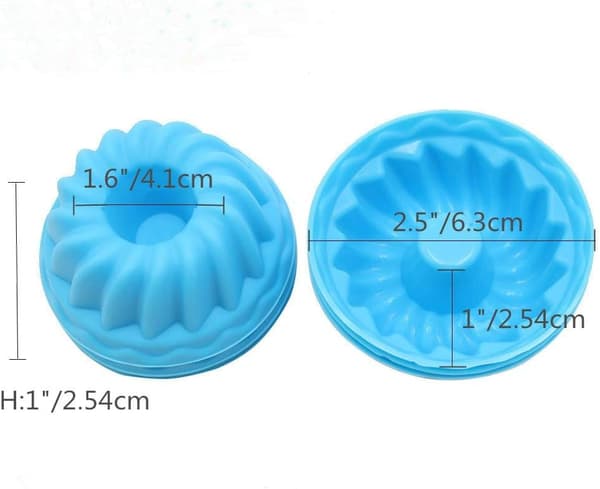 Silikone bageforme, 24-pak mini silikone bageforme til kager, non-stick muffinforme, elegante dessertretter - gelé og muffins