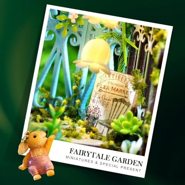 Cuteefun DIY Puinen Miniatyyri Nukkitalo  \"Unelmapullo \" -setti Pölysuojalla Aikuisten käsitöihin Joululahjaksi (Keijupuutarha) Fairy Garden