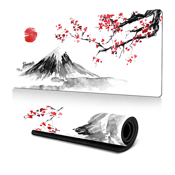 Japansk Sakura Hvit Musematte (80 x 30 x 0,3 cm) Ekstra Stor Musematte Skrivebordsmatte style 2