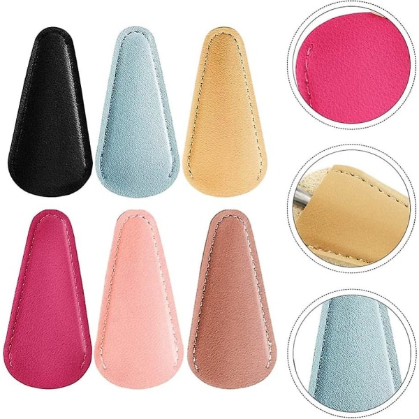 Sakseskede Sikkerhed Læder Saksebeskyttelse Læder Sakseskede Broderi Sakseskede Til Saksbeskyttelse(4stk, Grå+pink)