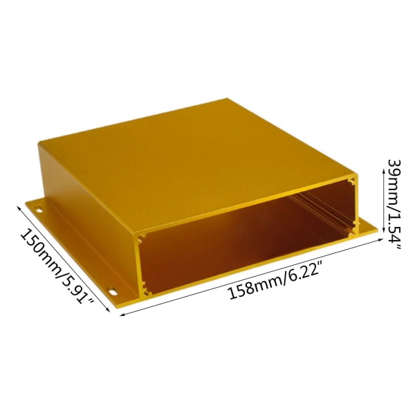 Ekstruderet aluminiumsboks elektronisk projektkabinet til PCB-kort 5,91x6,22x1,53"