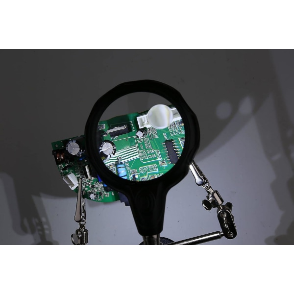 Handbordsförstoringsställ 2 LED-stativ Förstoringsglas för elektronisk ingenjör Kosmetologi Medicinsk urmakare Reparation av watch