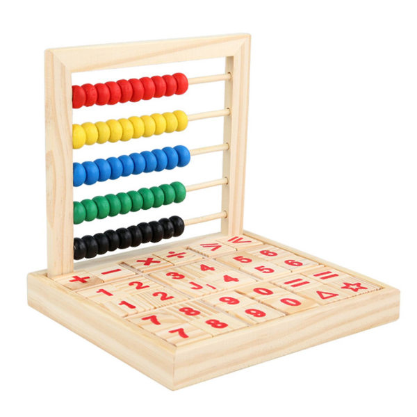 Træmatematikklodser Uddannelsesmæssig Tidlig Indlæring Lyse Farver Færdighedsudvikling Math tællebrætlegetøj