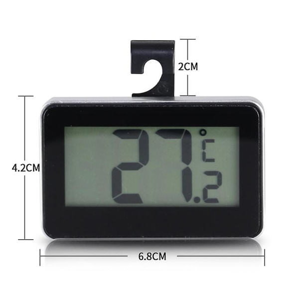 Digital termometer för kylskåp, Mini digital LCD-termometer, Temperatur -20 till 60c, Lättläst LCD-display, Max Min-registreringsfunktion, Idealisk för hemmet