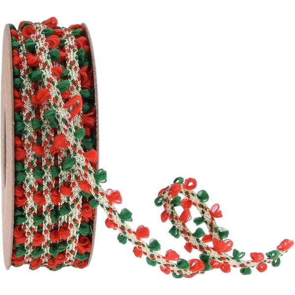 Gaveæske Manuel emballage Blomsteremballage Rødt og grønt hårboldbånd