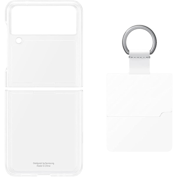 Gjennomsiktig beskyttelsesveske kompatibel med Galaxy Z Flip 3 med ring-transparent