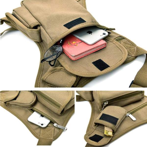 Vandringsmidjeväska Liten Multifunktionell Drop Midjeväska Militär Utility Taktisk Höft Molle Pack Sport Camping Vandring Motorcykel Racing Lårväska