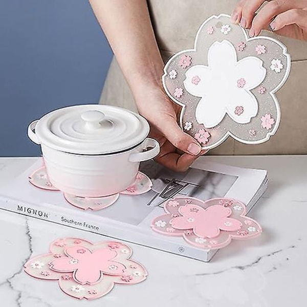 6 stk Cherry Blossom Coasters, 11,5 cm diameter, søde holdbare skridsikre glasbrikker Tilbehør til hjemmet Restaurant Cafe 11,5 cm Diameter