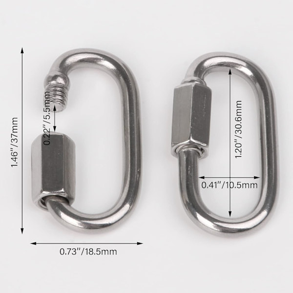 10 st silver 304 rostfritt stål M3.5 länkkätting för snabb fastsättning