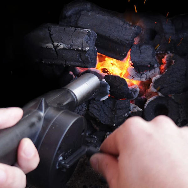 Bbq-fläkt, utomhuscamping handvev Bbq-fläkt - Bärbar grilluftblåsare med manuell handtagskontroll för utomhusgrillbrandbälg, camping och vandring