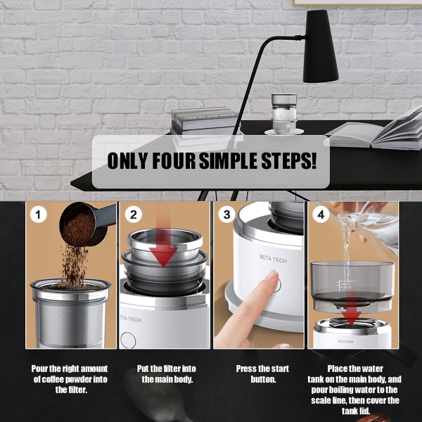Mini kaffebrygger bærbar kaffemaskine enkel servering kop dryp kaffemaskine