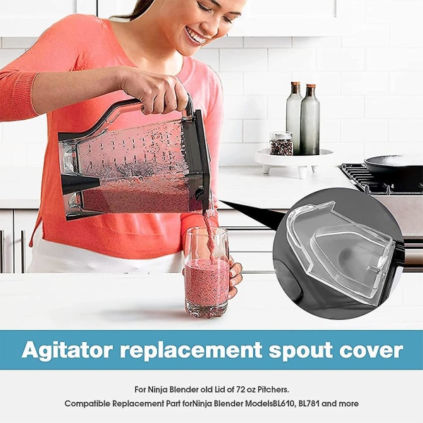2 kpl PC-blenderin kannen nokkapeite, kestävä läppä, astianpesukoneen kestävä, sopii malleihin Nj600-nj602