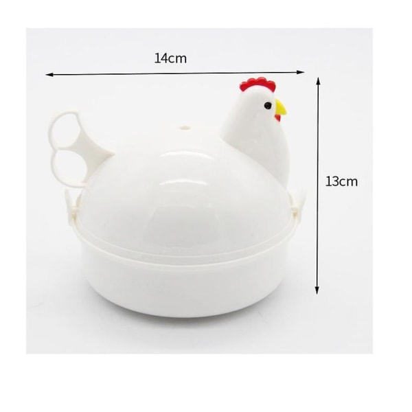 Mikrovågsugn äggkokare, söt kycklingform Mikrovågs äggkokare 4 ägg Panneångkokare Äggkokare Ångkokare 1st