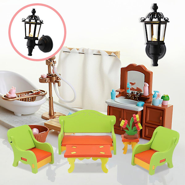 Led Lanterne 1/12 Mini Hus Led Væglampe 1:12 Miniature Væglampe Væglampe ,h
