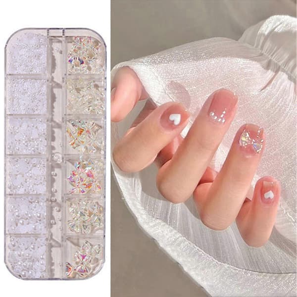Neglekunsttilbehør – med 12 rum – til gør-det-selv-manicure E
