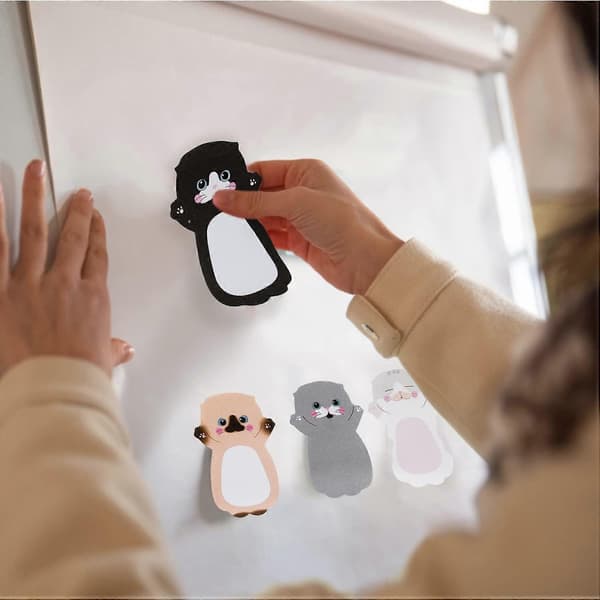 210 stk. Sticky Notes Sæt med 7 - Kat Søde Sticky Notes - Blokke pr. pakke - 30 ark pr. blok, Gaveidé til arbejde, skrivebord, hjem