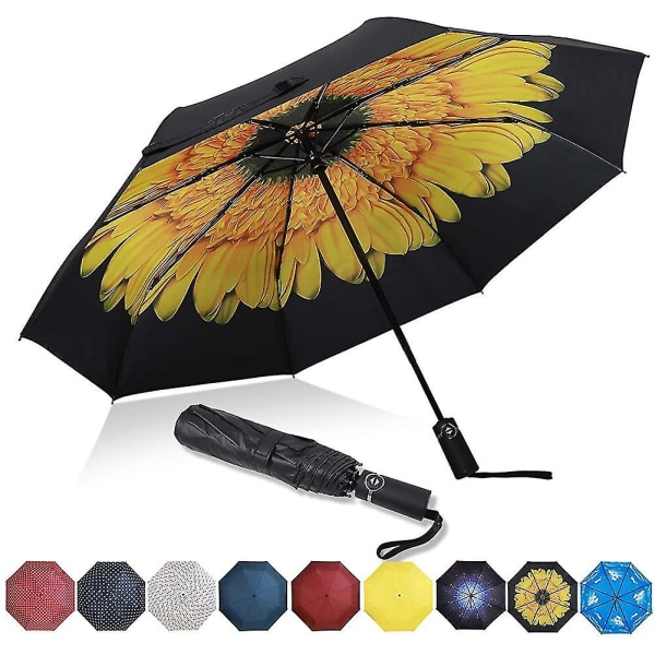 Fällbart paraply Kompakt reseparaply Starkt hållbart regnparaply Portable