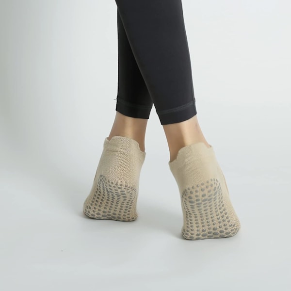 Yoga Pilates Tåsokker Toeless Sokker med Greb til Kvinder Skridsikre Polstrede Lave Ankelsokker til Dans Toeless-khaki One Size