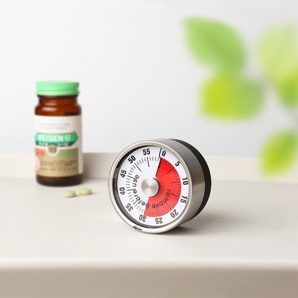 Magnetisk timer, høj præcision mekanisk køkkentimer holdbar nedtællingstimer til køkkenstudie arbejde motion