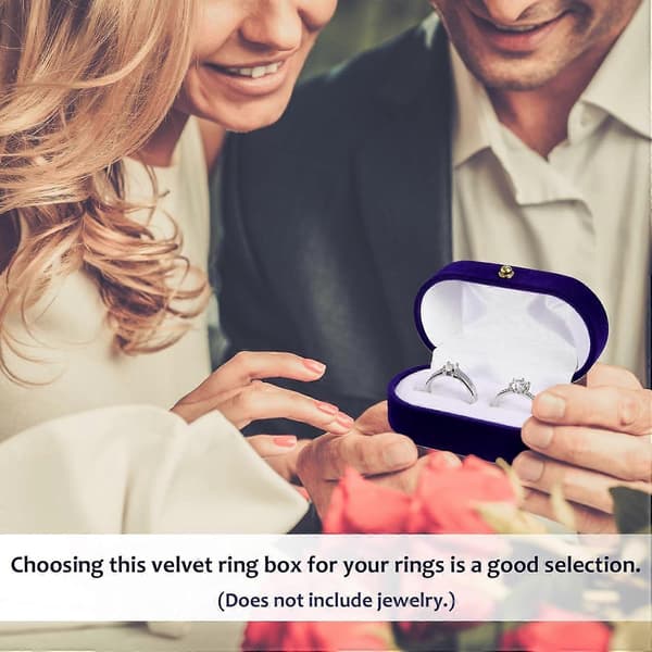 1 st Oval Sammet Ringask för Smyckesgåva, Fack Ring Sammet Ringask Lätt Smidig Förlovningsringask
