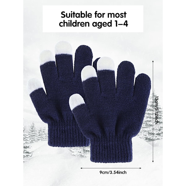 3 par barn vinterhandskar helfinger barn handskar småbarn stickade handskar 1-4 år