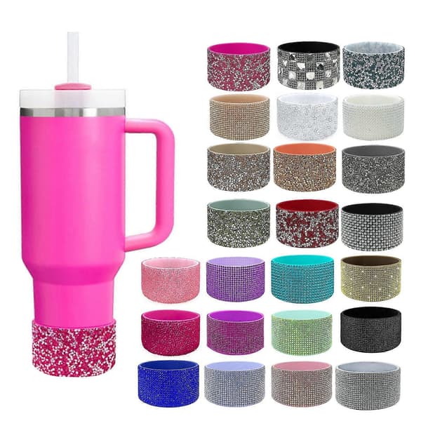 Strass Silikonstöd för 30 40 Oz Kopp - Glittrande Tumlare Bas Skydd - för Hemmet K