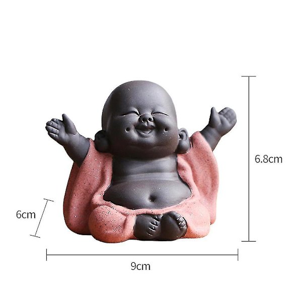 Skrattande Buddha Staty Figur Figur Liten Munk Hem Prydnader Dekoration Present