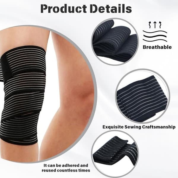 FORCE WRISTBAND 2-pack kompressionsbandage, 200 cm styck - Hög elasticitet - för armar, armbågar, vader