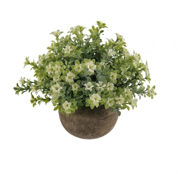 Kunstig plantebordsimulering Blomsterbonsai, dekorasjonspynt til hjemmet, Grønne potteplanter F