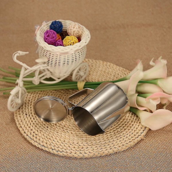 Silver S Less Steel Mjölkskummare Mjölkskum Behållare Mjölk Espresso Mätning S