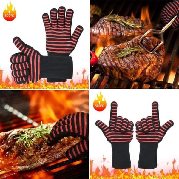 Kökshandskar - Grillvantar - Värmebeständiga - One Size - Halkfria - 2-pack
