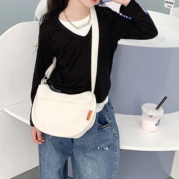 Messenger bag for jenter uformell og enkel dumpling bag for barn white