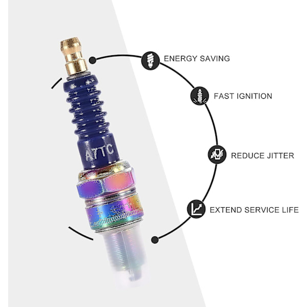 4 Blå A7tc Tändstift För 50cc 70cc 90cc 110cc 150 Mobylette Go Kart Atv Scooter.