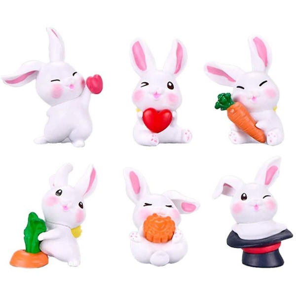 Kreativt håndverk Mini Kaniner Kake Tinn dekorasjon Fairy Garden Miniatyrfigurer
