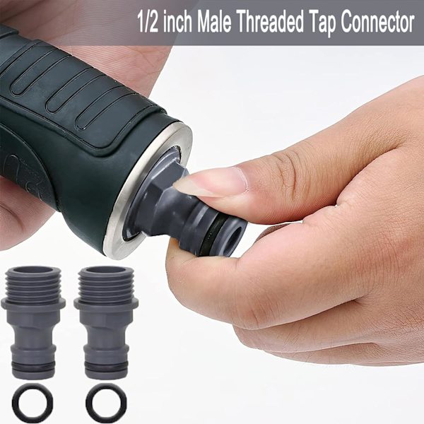 1/2\" Urosliitin, 2 kpl Puutarhaletkun Hana Liitin, ABS 1/2\" BSP Letkuliitin, Kierteitetty Hana-Adapteri Pikaliitin Puutarhaletkulle ja Ga Abs 1/2 Inch Male Thread