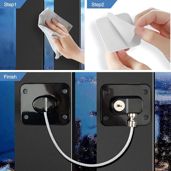 2-pack fönsterlås för UPVC och 4 fönsterhörnskydd, kylskåpslås för barnsäker husdjur, barnsäker fönsterbegränsare självhäftande Square