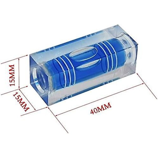 Sæt med 4 mini højpræcisions triple line vaterpas - 40 x 15 x 15mm - Blå