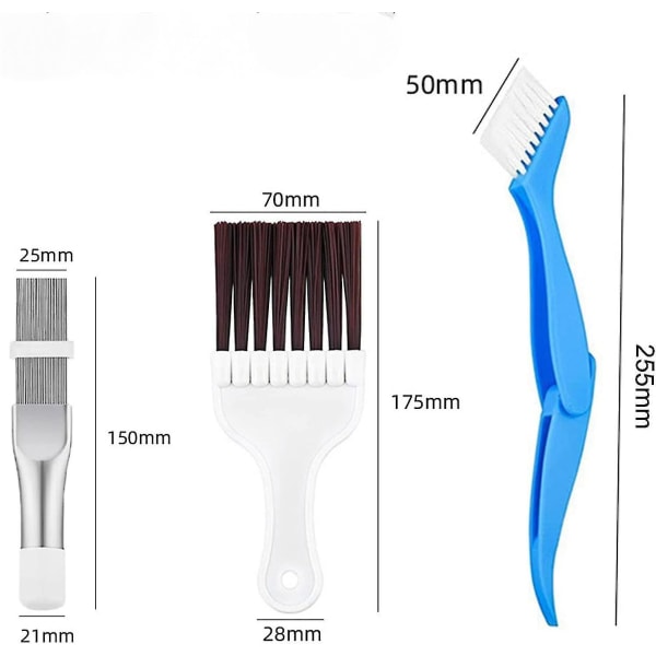 3 kappaleen lamellikampa, lamellikampa, lämpöpumppu, kuivaaja, puhdistusharja, ritilän puhdistusharja, sopii ilmastointilaitteiden, jääkaappien puhdistukseen,