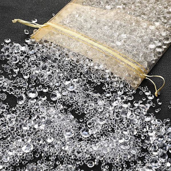 4000 stk hvite klare akryl-diamantstener. Til borddekorasjoner, bryllupsfestarrangement, vasefylling, DIY-pynttilbehør White