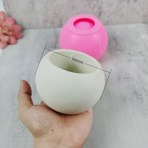 Rund silikon blomsterpotteform betong lysestake silikon lysestakeform saftig planter sement leireform