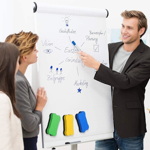 12 stk. magnetiske whiteboard-tørreslet, kontortørreslet, knogleformede tørreslet