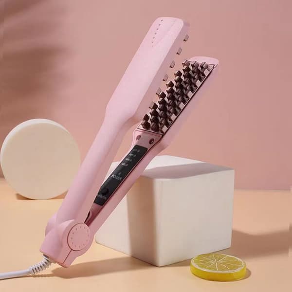 Volumizing Hårjern Glattejern Keramisk Hårkrøller Fluffy Hårkrøller Pink