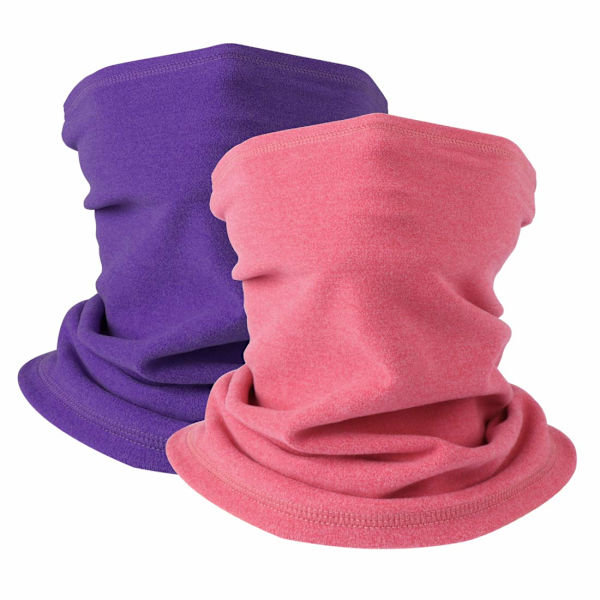 Vinterhalsvarmer Fleece Vindtett Halskrage Snood for Menn Kvinner Kaldt Vær Ansiktshalsduk Hodeplagg for Ski Løping Sykling Rose+purple