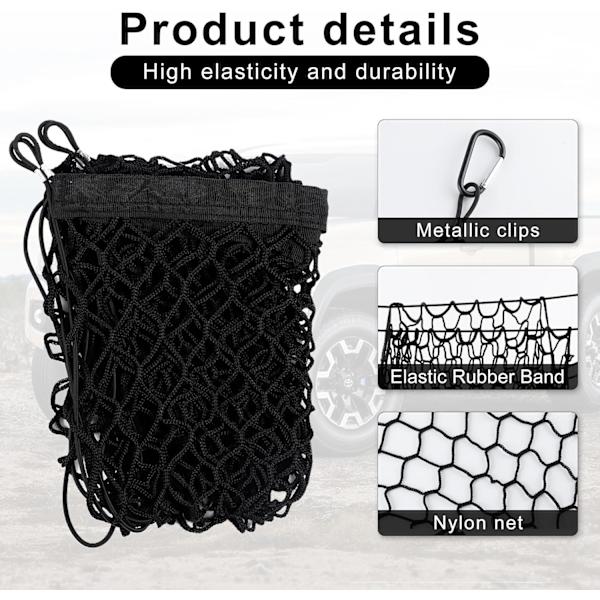 Truck Bed Cargo Net Stretchable, Justerbar Trunk Storage Net med Hook, Tilbehør til Pickup Bed Divider Organizer og Storage, Kompatibel med Ch 43.3x15.8 Inch 50×18 Inch