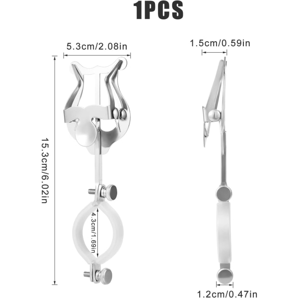Klarinetnodeklemme, Klarinet Lyre Nodeklemme Musikbogsklemme Klarinet Nodeholder Musikbogsklemme til Øvelse Begyndere Marching Ban Silver